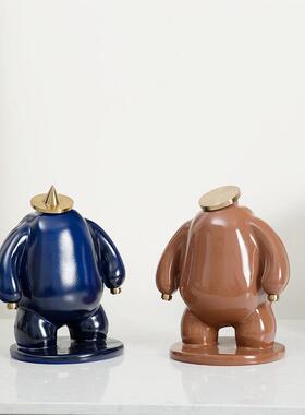 白小胖人物造型抽象摆件大白桌面摆件客厅电视柜酒柜家居装饰品