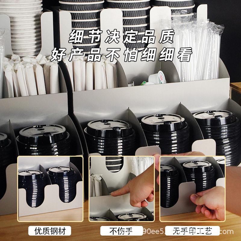 Coffee milk tea shop disposable straw cup lid and other cups bar storage paper cup holder cup divider practical without punching