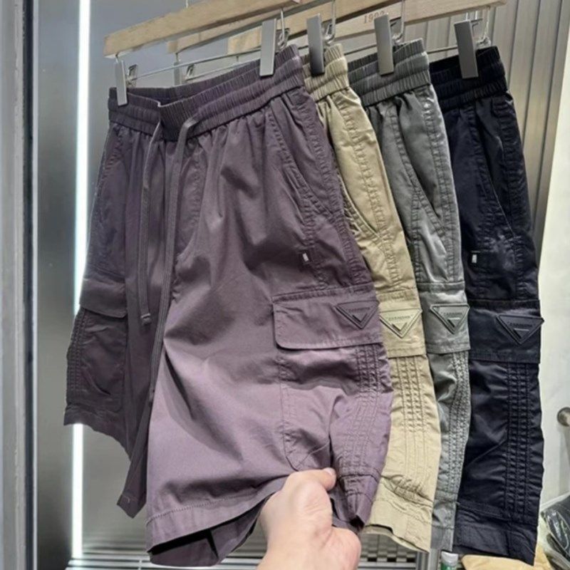 夏季男士新款大口袋棉感工装短裤时尚百搭宽松透气直筒休闲五分裤,淘宝优惠券,粉丝福利购,淘宝优惠卷