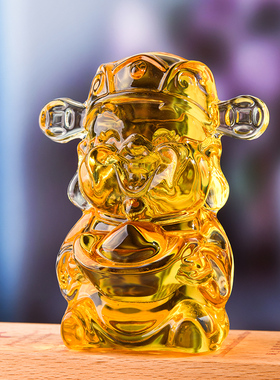 黄水晶财神摆件 店铺客厅办公室文财神开业乔迁礼品招财装饰品