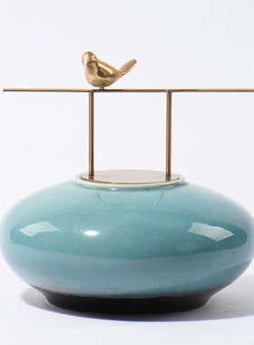 新中式创意禅意陶瓷摆件样板房售楼处客厅玄关茶几桌面装饰品摆设