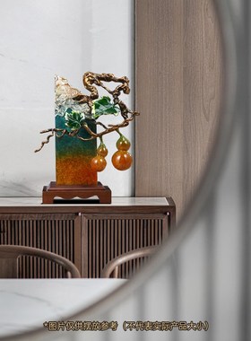 福禄平安葫芦摆件铜工艺品客厅公司办公室装饰品高档乔迁新居礼物