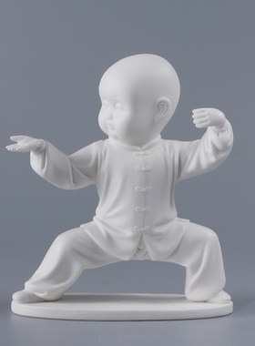 多名堂 新中式太极人物禅意陶瓷摆件玄关书柜工艺品创意雕塑饰品