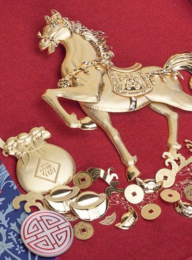 马到成功摆件金箔画办公室公司开业乔迁升迁礼物商务中国风骏马图