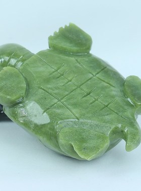 天然玉石乌龟摆件南玉客厅玄关展柜饰品玉龟母子龟雕刻岫玉工艺品
