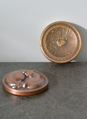 太极八卦牛转乾坤铜章摆件转运铜器中式古典书房镇纸实心纯铜精美