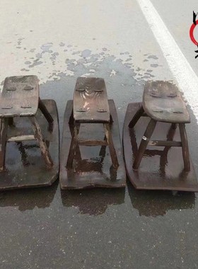 民俗老物件插秧凳旧货农耕老板凳翘翘凳农家乐木凳装饰摆件秧马椅