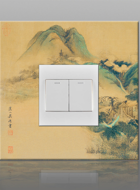 中式防潮防水开关贴底盒86型开关插座墙面装饰墙贴插板保护套