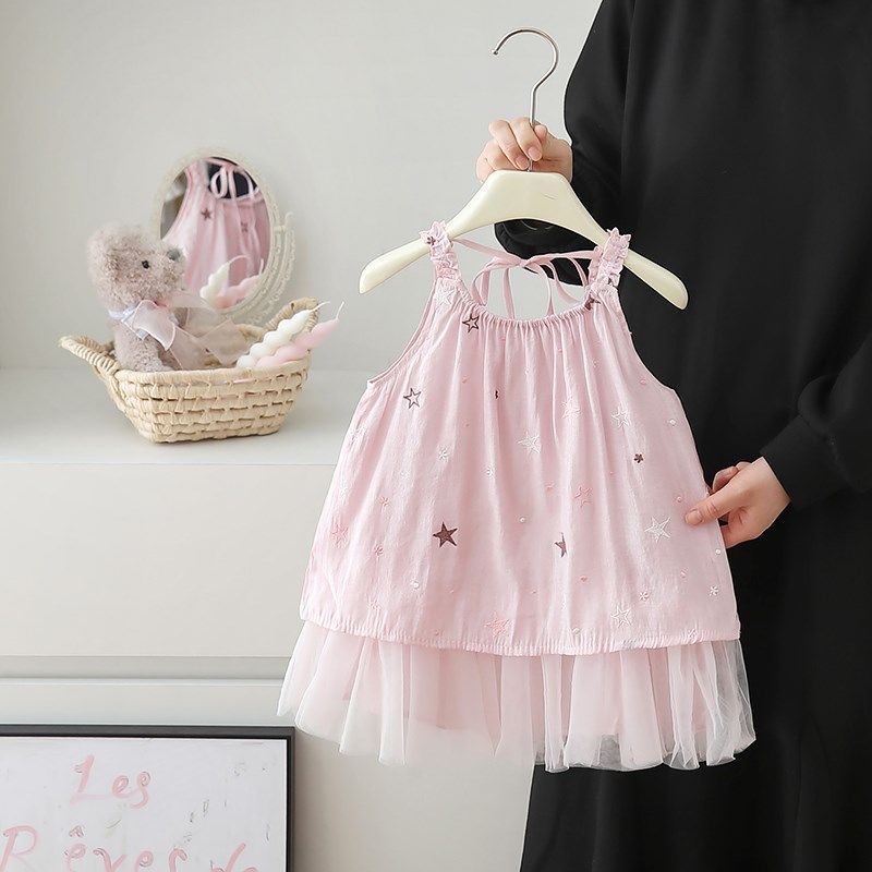 女童公主裙夏装2025夏季新款儿童甜美吊带网纱连衣裙女孩洋气裙子,淘宝优惠券,粉丝福利购,淘宝优惠卷