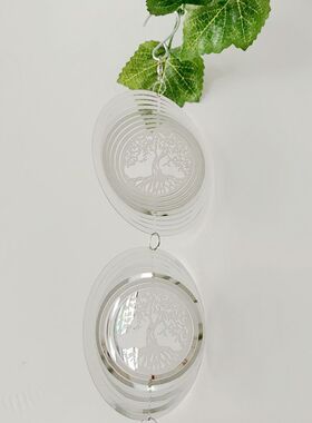 北欧3D曼陀罗不锈钢旋转风铃