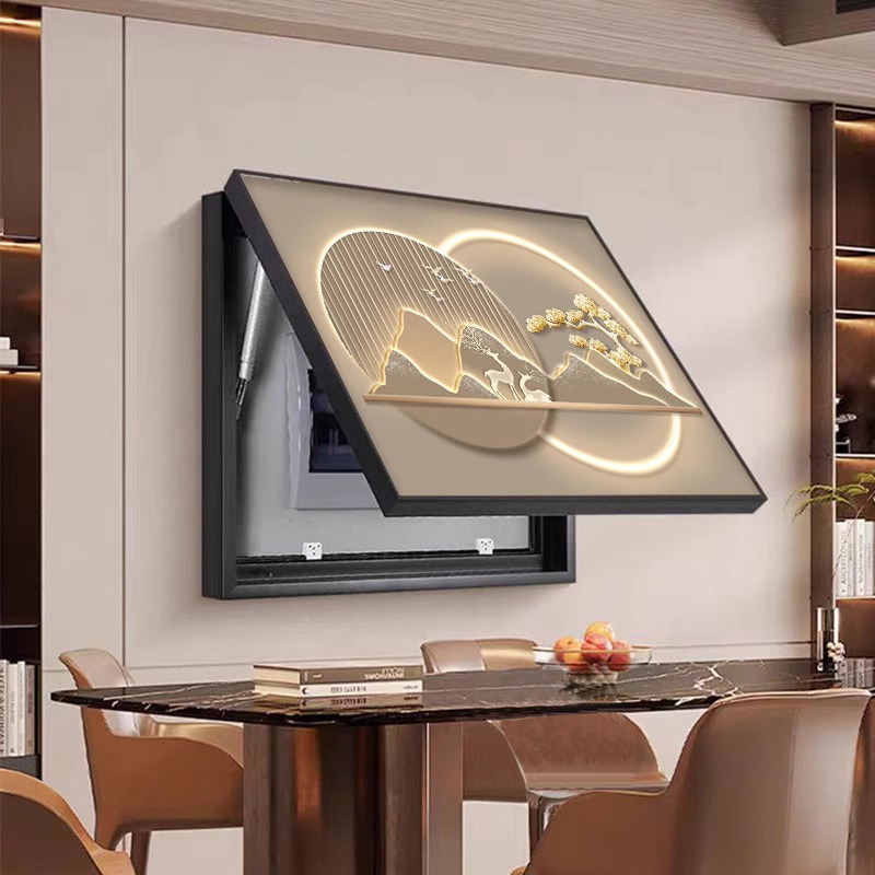 现代轻奢电表箱装饰画大气配电箱多媒体盒遮挡挂画弱电源电闸盖板,淘宝优惠券,粉丝福利购,淘宝优惠卷