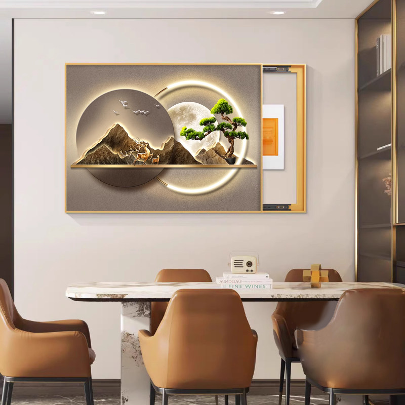 现代轻奢电表箱装饰画大气配电箱多媒体盒遮挡挂画弱电源电闸盖板,淘宝优惠券,粉丝福利购,淘宝优惠卷