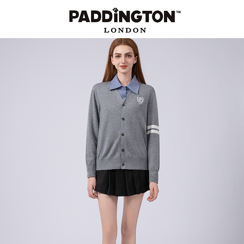 PADDINGTON帕丁顿熊美式休闲春季新款情侣针织衫显瘦开衫外套女