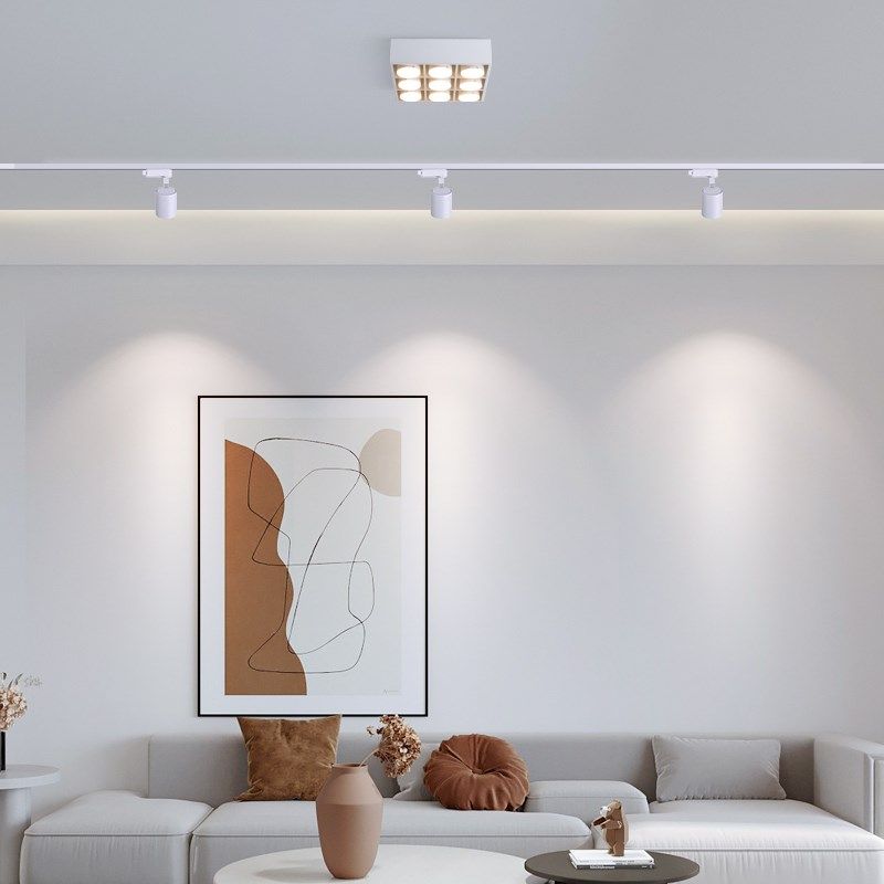 明装轨道灯led射灯可换光源客厅洗墙灯无主灯照明导轨灯免吊顶,淘宝优惠券,粉丝福利购,淘宝优惠卷