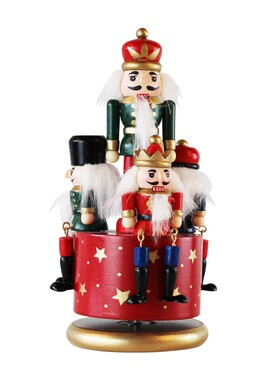 木质胡桃夹子旋转音乐盒创意八音盒生日圣诞礼品房间摆设情人礼物