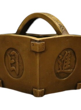 纯铜仿古聚宝盆米斗摆件 日进斗金摆设