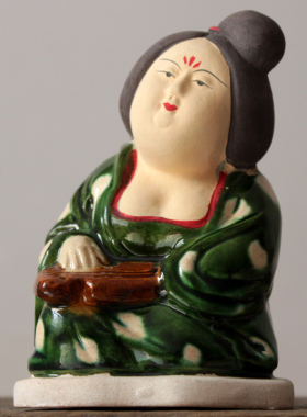 仿古做旧唐三彩陶瓷仕女摆件陶俑胖妮艺术品装饰品古玩收藏品礼品