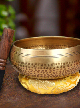 颂钵尼泊尔手工铜磬瑜伽冥想音疗佛音钵碗静心减压采耳梵音钵盂