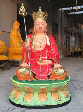 祠堂寺庙佛像 树脂玻璃钢摆件 贴金彩绘1.1m地藏王菩萨