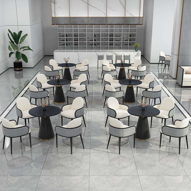 售楼处商务会客简约岩板接待洽谈桌椅组合休闲圆桌谈判小圆桌商用,淘宝优惠券,粉丝福利购,淘宝优惠卷