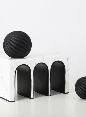 北欧现代轻奢拱门摆件简约大理石纹几何装饰品家居客厅样板间摆设