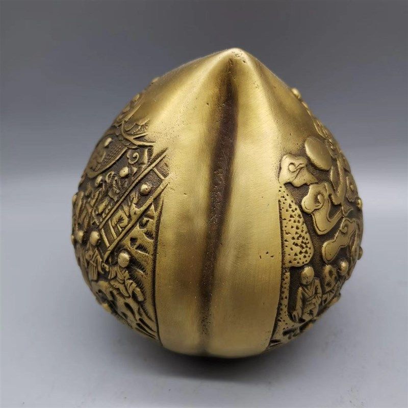 纯铜百子祝寿寿桃送人祝寿礼品仿古鎏金寿桃寿星百子祝寿桌面摆件,淘宝优惠券,粉丝福利购,淘宝优惠卷