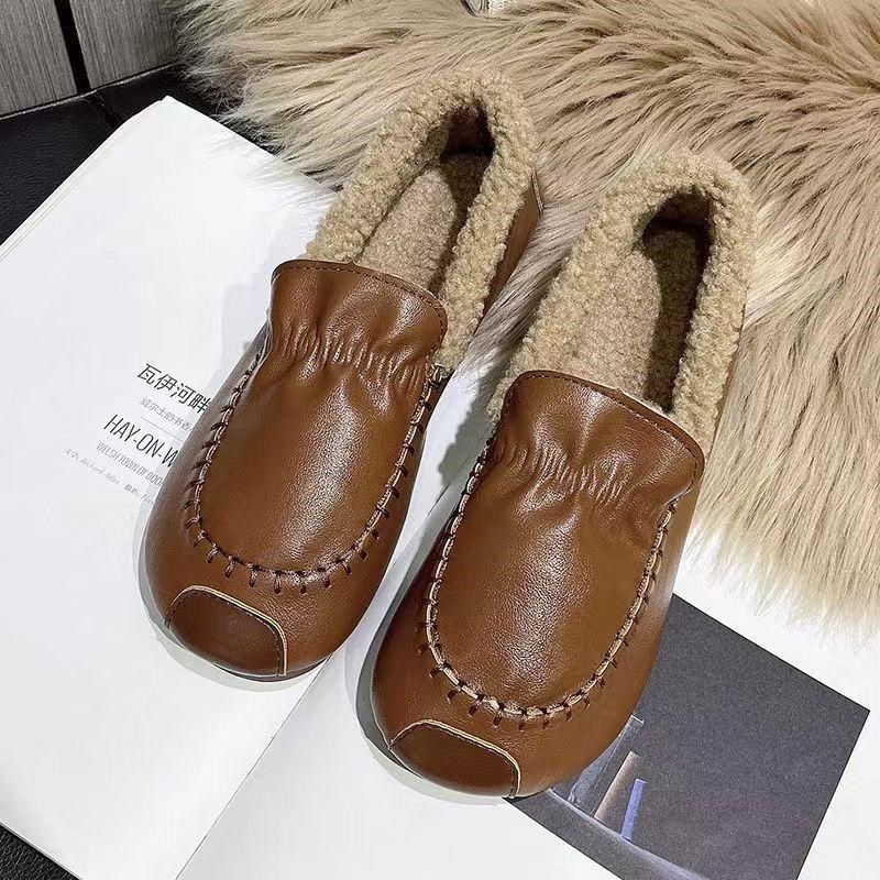 牛筋底一脚蹬加绒加厚雪地靴女防水皮面孕妇加厚防滑保暖豆豆棉鞋,淘宝优惠券,粉丝福利购,淘宝优惠卷