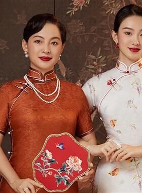 配旗袍珍珠项链喜婆婆妈妈款颈链多层双层锁骨配饰品女毛衣链156
