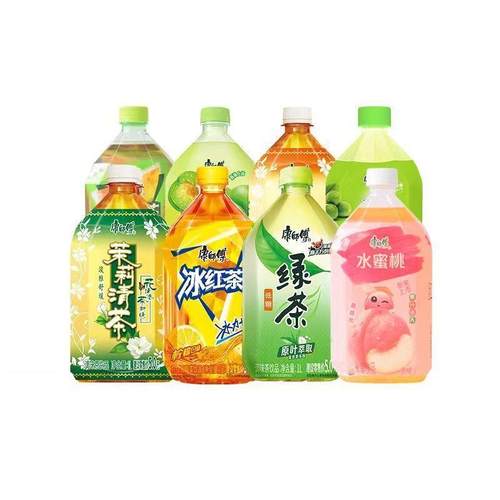 康师傅饮料1L*2瓶新日期冰红茶绿茶清茶蜜茶多口味茶饮料大瓶装yb - 图1