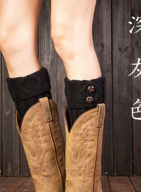 秋冬时尚女针织袜套毛线百搭保暖腿套护脚踝短脚套韩版宽松堆堆袜