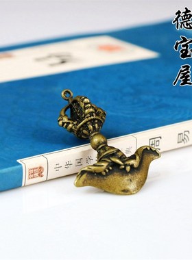 纯铜降魔杵钥匙扣小号金刚橛吊坠法器金刚杵挂件随身携带配饰