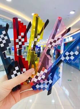 抖音马赛克眼镜搞怪个性蹦迪搞笑像素道具太阳镜派对婚礼伴郎眼镜