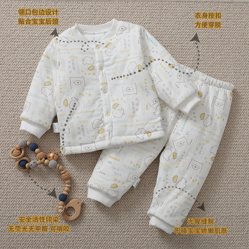 男女宝宝夹棉衣服秋冬季纯棉婴幼儿加厚保暖棉衣棉裤套装棉服外穿,淘宝优惠券,粉丝福利购,淘宝优惠卷