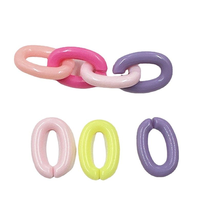 200个亚克力塑料彩色实色U形开口圈可组链条塑料链子DIY饰品配件,淘宝优惠券,粉丝福利购,淘宝优惠卷