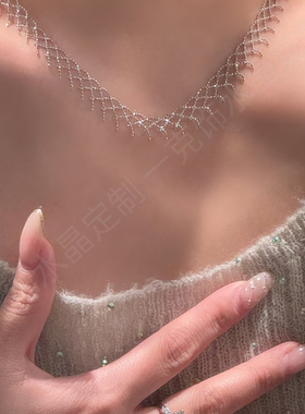 S925镀18K金意大利编织蕾丝项链-