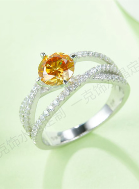 三生三世S925银莫桑钻一克拉戒指