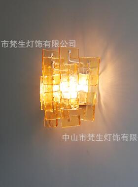 复古中古玻璃壁灯美式法式客厅电视墙卧室壁灯走廊床头壁灯