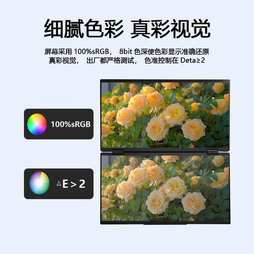15.6寸2.5K折叠双屏便携显示器笔记本电脑炒股专用扩展副屏屏幕 - 图0