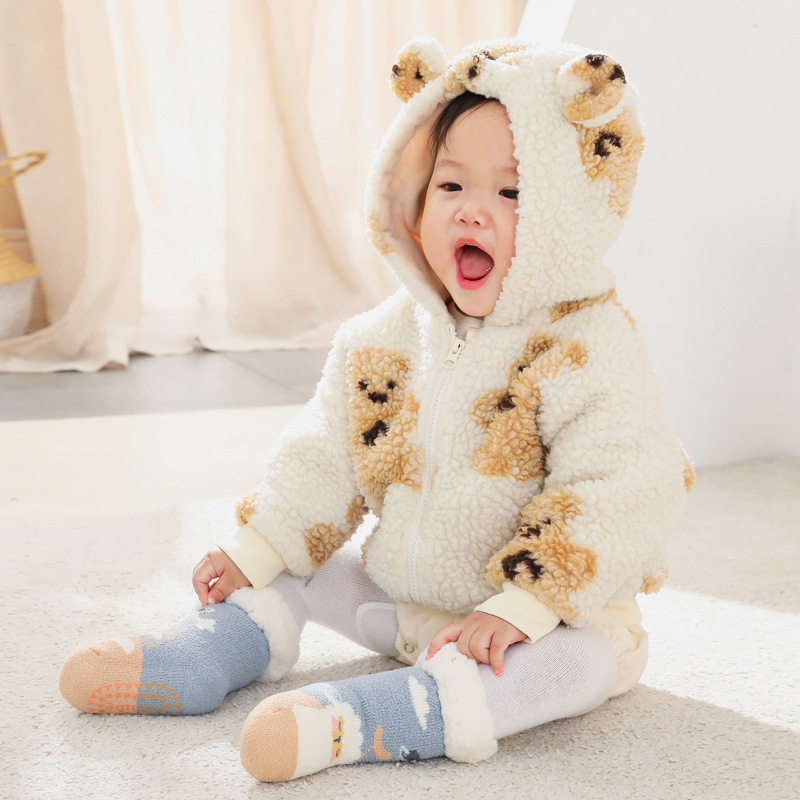 婴儿袜子秋冬季加绒加厚保暖0-3月新生幼儿1岁宝宝室内学步地板袜,淘宝优惠券,粉丝福利购,淘宝优惠卷