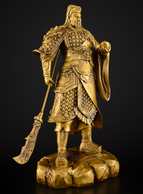 纯铜关公像供奉神像大号摆件关公铜武财神文佛像铜像