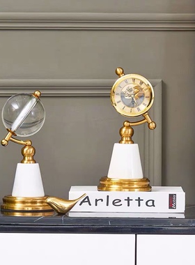 北欧轻奢摆件样板间水晶地球仪客厅家居书房床头柜装饰