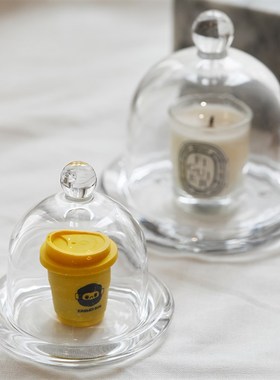 米诺 精致迷你水晶玻璃小蛋糕罩 透明柠檬罩点心美食防尘玻璃罩组