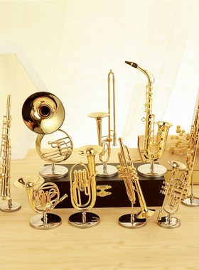 萨克斯小号模型圆号长号长笛单簧管巴松乐器客厅摆件西洋管乐礼物