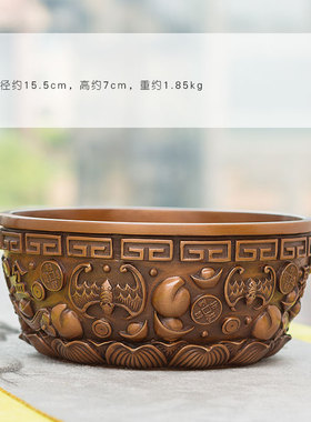 紫铜聚宝盆摆件 储钱存钱罐 客厅装饰品电视柜办公桌家居礼品摆设