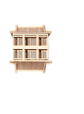 东阳木雕仿古建筑悬挂饰品软装空中吊饰吊挂倒影全实木榫卯结构