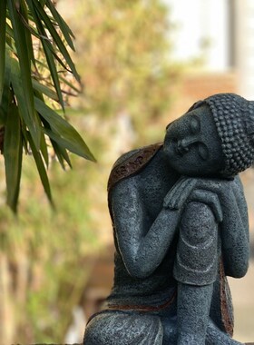 家居客厅禅意佛像件鱼缸装饰花园博古架庭院阳台茶室布置别墅摆设