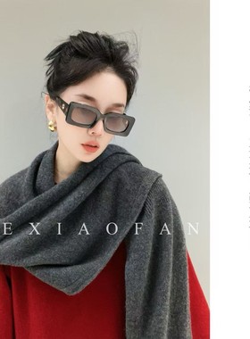 格小梵设计师不规则全羊毛围巾高品质时尚澳毛大披肩保暖围脖