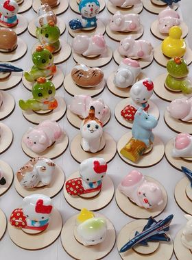 景德镇陶瓷小饰品景德镇陶瓷小动物转转乐旋转式摆件蛇来运转可爱