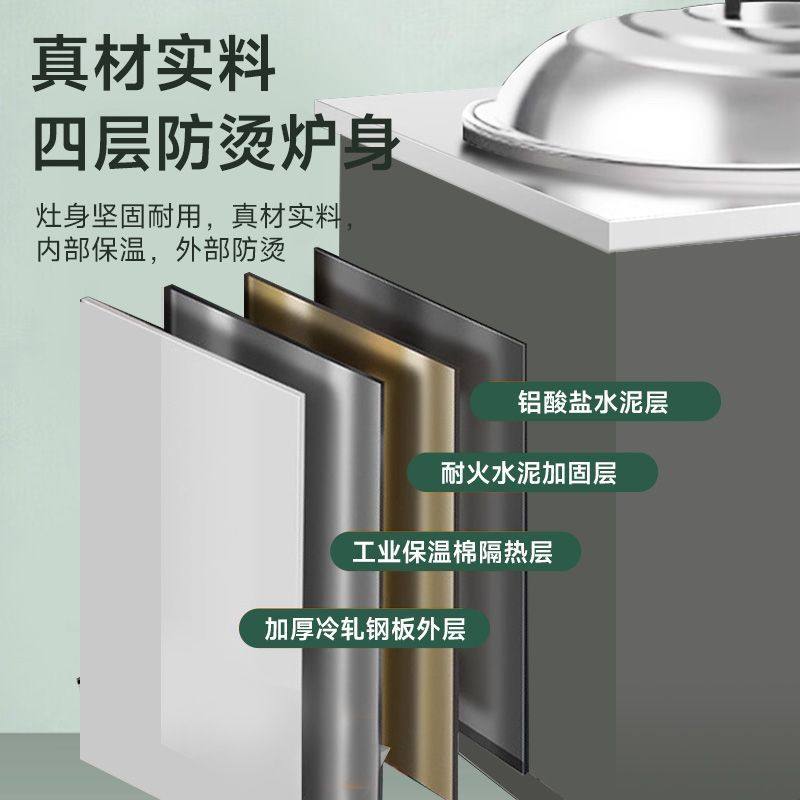 加厚双锅柴火灶家用农村室内无烟节能大锅土灶户外移动烧木柴火炉,淘宝优惠券,粉丝福利购,淘宝优惠卷