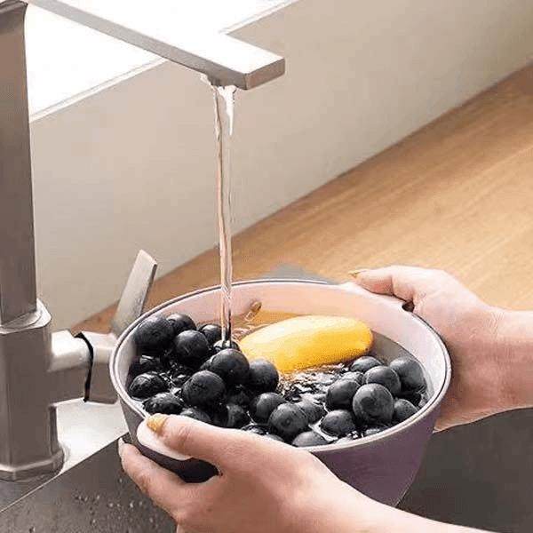 【6件套双层沥水篮】双层果蔬沥水篮生活厨房神器家用水果盘洗菜,淘宝优惠券,粉丝福利购,淘宝优惠卷